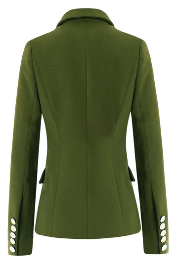 Army Green Peak revers Midi Blazer til kvinder
